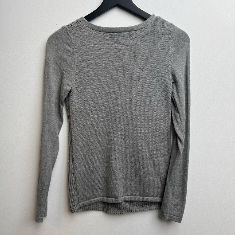 Banana‎ Republic Women's Gray XS Cropped Top Sweater Cotton Long Sleeves Knit